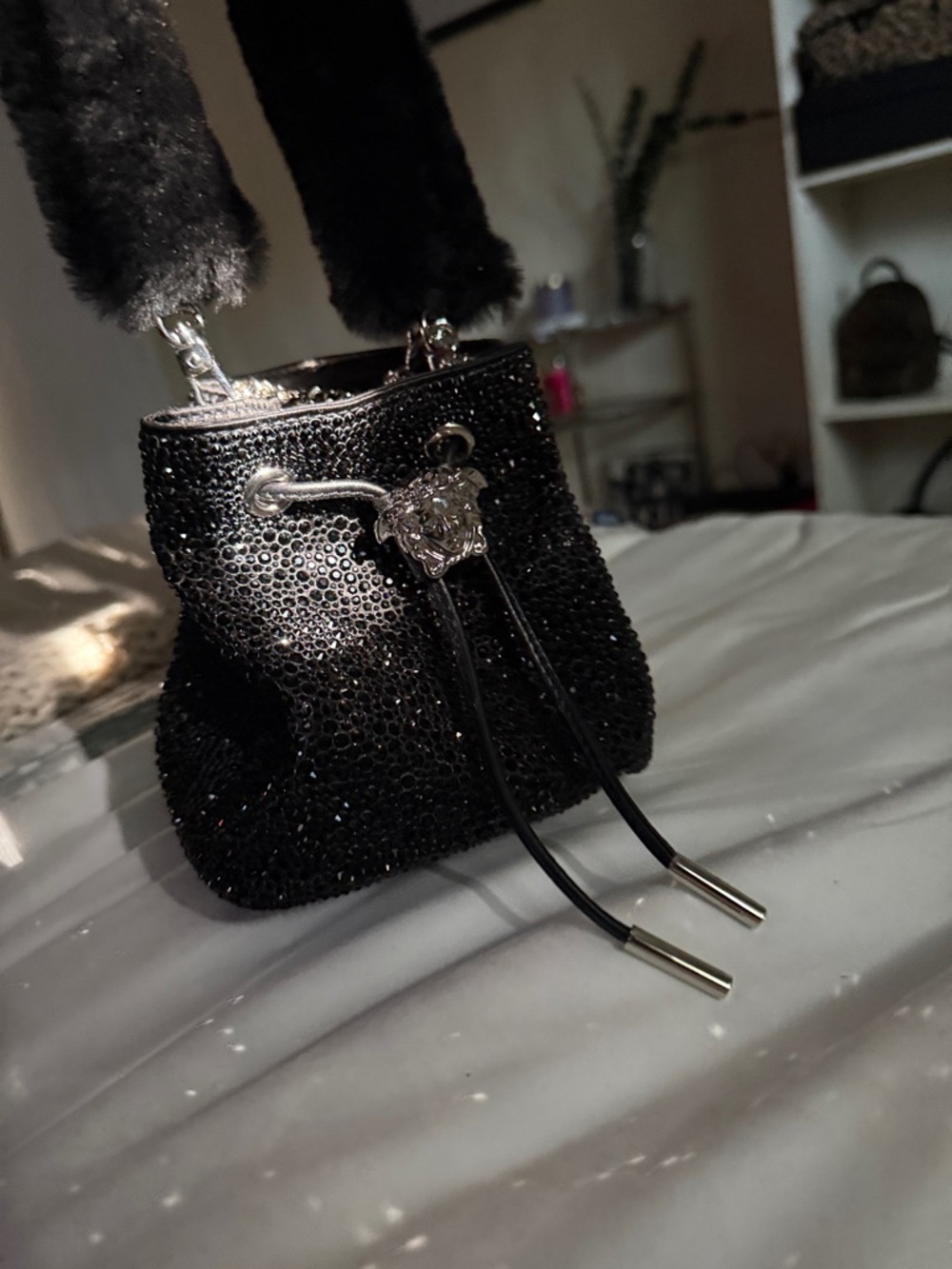 La Medusa Crystal Mini Bucket Bag